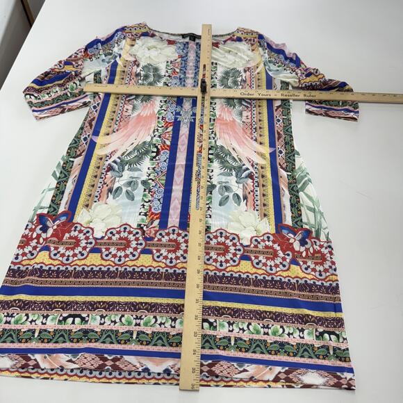 Boston Proper Dress Womens Large Boho Floral Abstract Boho Coastal Mini - Picture 7 of 9